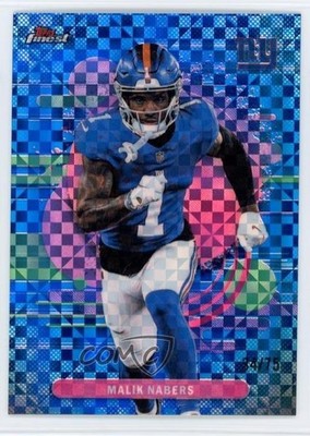 2025 Topps Finest Uncommon Blue X-Fractor /75 Malik Nabers #175 1v1q