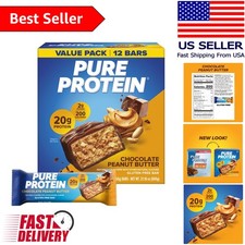 Delicious Chocolate Peanut Butter Protein Bars 20g Protein, Healthy Snack Pack
