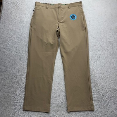 Birdie Bound Mens Flex Waist Performance Golf Pants Khaki Tan 36x30 NEW
