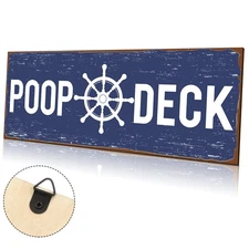POOP DECK Sign Nautical Nursery Wall Decor Rustic Beach Bathroom Wood Sign Na...
