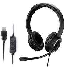 Wired USB Headset Call Center Headset with Microphone Game Noise Canceling4345