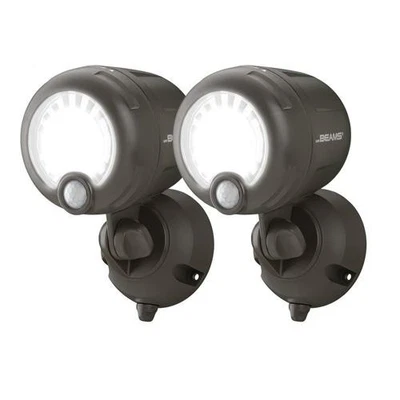 MR. BEAMS Beams MB360XT 200 LM Wireless Battery Motion Sense LED Spotlight, 2 pk, Brown