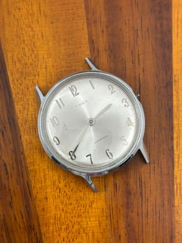 Vintage Timex Watch Men 1967 Marlin Silver Tone Winding 33mm Running/ Read