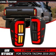 Red Drl Led Tail Lights For 2016-2023 Toyota Tacoma Pickup Rear Lamps Sequential