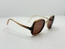 Vintage Oleg Cassini DOE Oversized Sunglasses Amber Frame Brown Lens Retro 90s