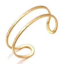 Open Bangle Gold Wide Cuff-Bracelets for Women Trendy Jewelry
