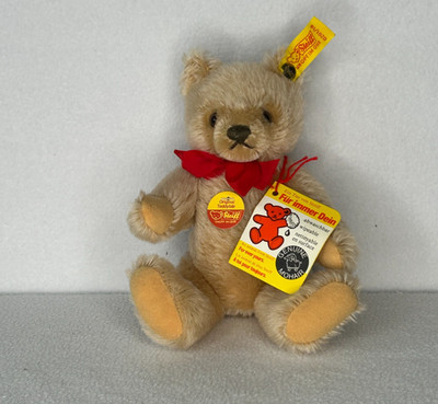 Vintage Steiff Bear #0201/18  Tan Mohair Original Ear Tab & Tag, Chest Tag