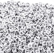 700PCS White Letter Beads Alphabet Beads for Making DIY 6Mm 