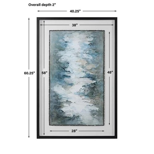 Uttermost Lakeside Grande Wood Framed Abstract Print in Blue-green/White - Picture 7 of 7