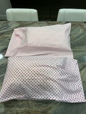 2 Pottery Barn Toddler Pillow Cases Polka Dot Pink 100 cotton  Pillows