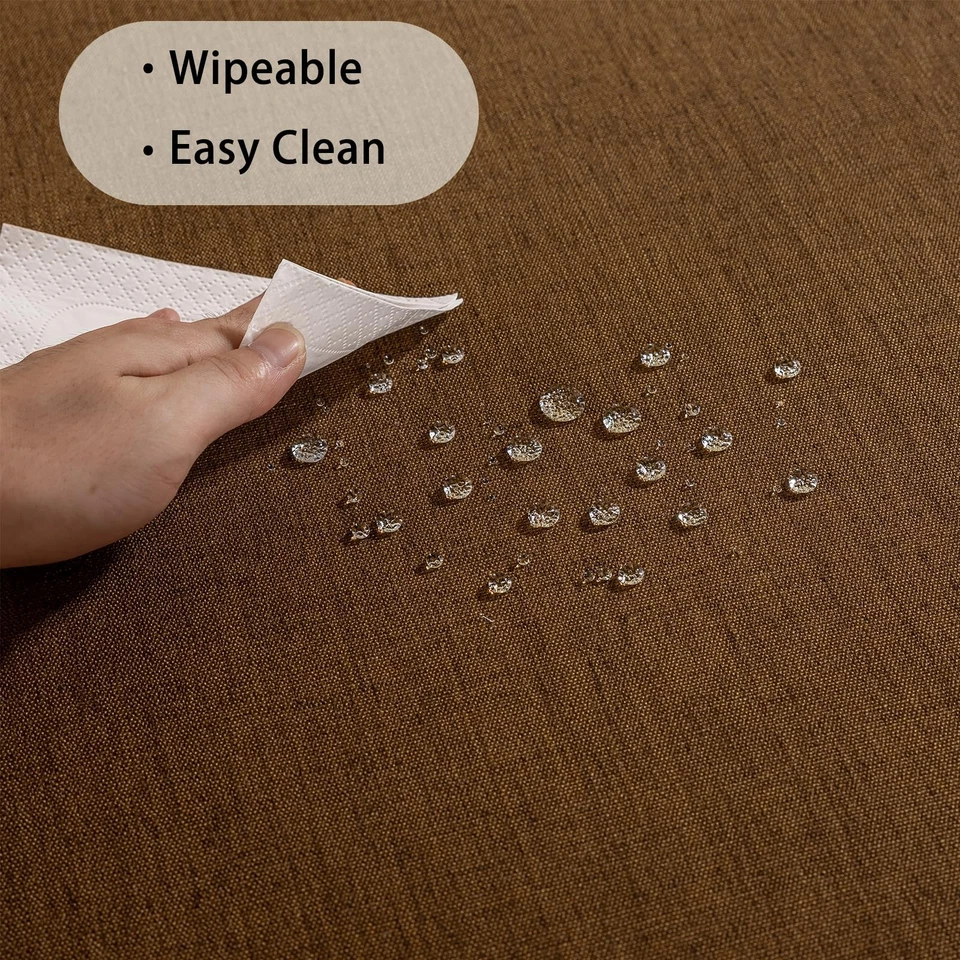 Linen Blend Tablecloth Table Cloth 280 GSM Stitching Tassel Rectangle Decorat... - Image 4 of 4