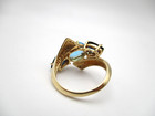14K Yellow Gold Blue Topaz & Sapphire Ring SIze 6 4.4 Gr [R385] — photo 10