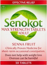 6 X Senokot Strength Max Tablets Adults, Senna Fruit 10 Tab