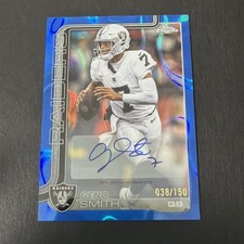 2025 Topps Chrome Football Geno Smith Blue Lava Refractor Auto /150 Raiders