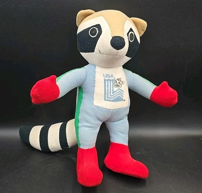 Vintage 1980 Lake Placid 10.5'' Winter Olympic Games Roni Raccoon RARE HTF