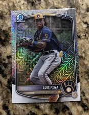 2025 Bowman Chrome Luis Pena 1st Bowman #BCP-38 Mojo Refractor - Brewers