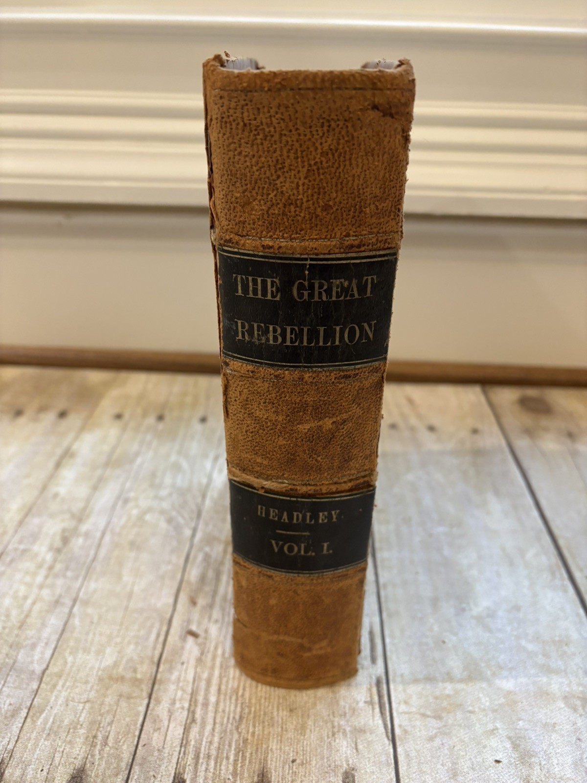 Beautiful Plates! “The Great Rebellion” Vol. 1 by Headley (Circa 1862, Leather)