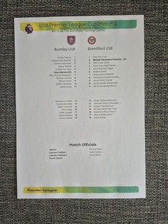 2026/27 Burnley U18 v. Brentford U18 (Pl U18 Cup)