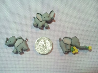 Baby Elephant Needle Minders by SandrasStitchStash