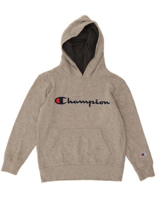 Champion Jungen Grafik Hoodie Pullover 7-8 Jahre Small grau Baumwolle AY08