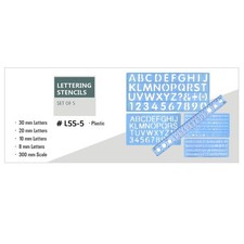 Plastic Lettering Stencil Set of 5 with 4 Stencils 12 Inch Ruler Reusable