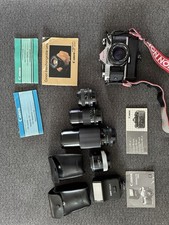 Canon AE-1 Program Film Camera Lot w/ FD 50mm 1.4, 28mm 2.8, 135mm, 70-210mm