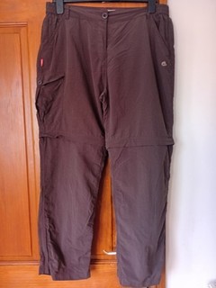 Craghoppers Size 16 Petite Trousers Dark Brown Zip Off Leg Good Condition