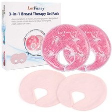Breast Ice Packs, 2 Hot Cold Breast Therapy Packs and 2 Covers, Breastfeeding...