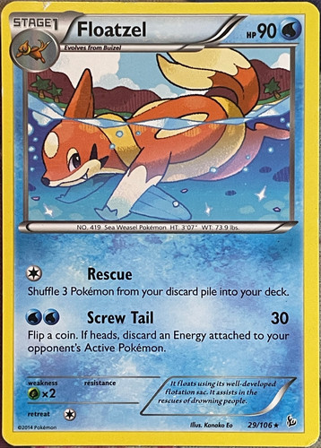 Floatzel Rare - 29/106 - XY Flashfire Pokemon 2014