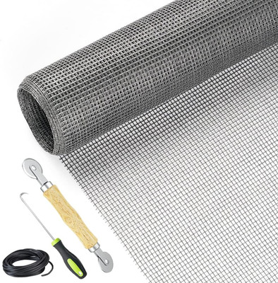 Screen Repair Kit Easy DIY Project 36'' X 90'' Fiberglass Screen Mesh with Rolling