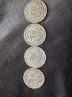 Lot of 4--Walking Liberty Half Dollars 1943, 1945, 1942, 1945 Circulated