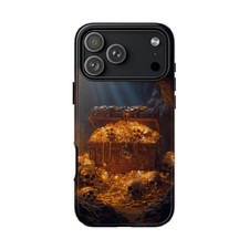 For iPhone / Galaxy / Pixel   Pirate Treasure Gold Coins Skull Phone Case