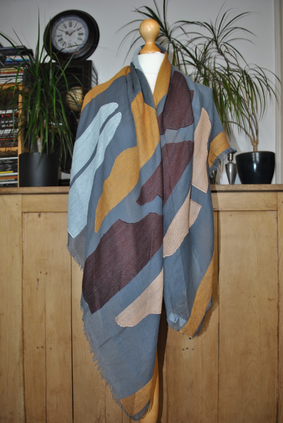 Universal Thread Large Square Scarf Blue‑Grey Bro… - image 7