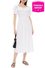 RRP €670 RED VALENTINO Fit & Flare Dress IT46 US10 UK14 XL Ruffle Pleated
