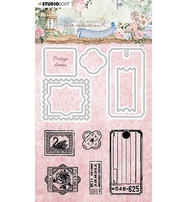 STUDIO LIGHT Stanzform Präge Stanzschablone Cutting Die + Stempel,Postage Stamps