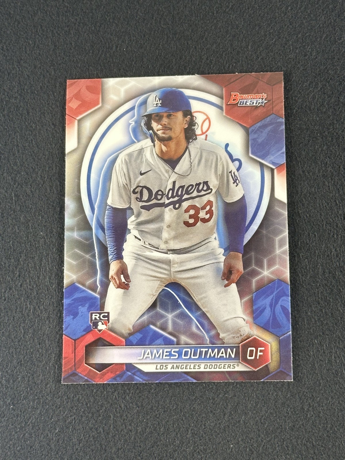 2023 Bowman's Best JAMES OUTMAN RC Refractor #63 Los Angeles Dodgers