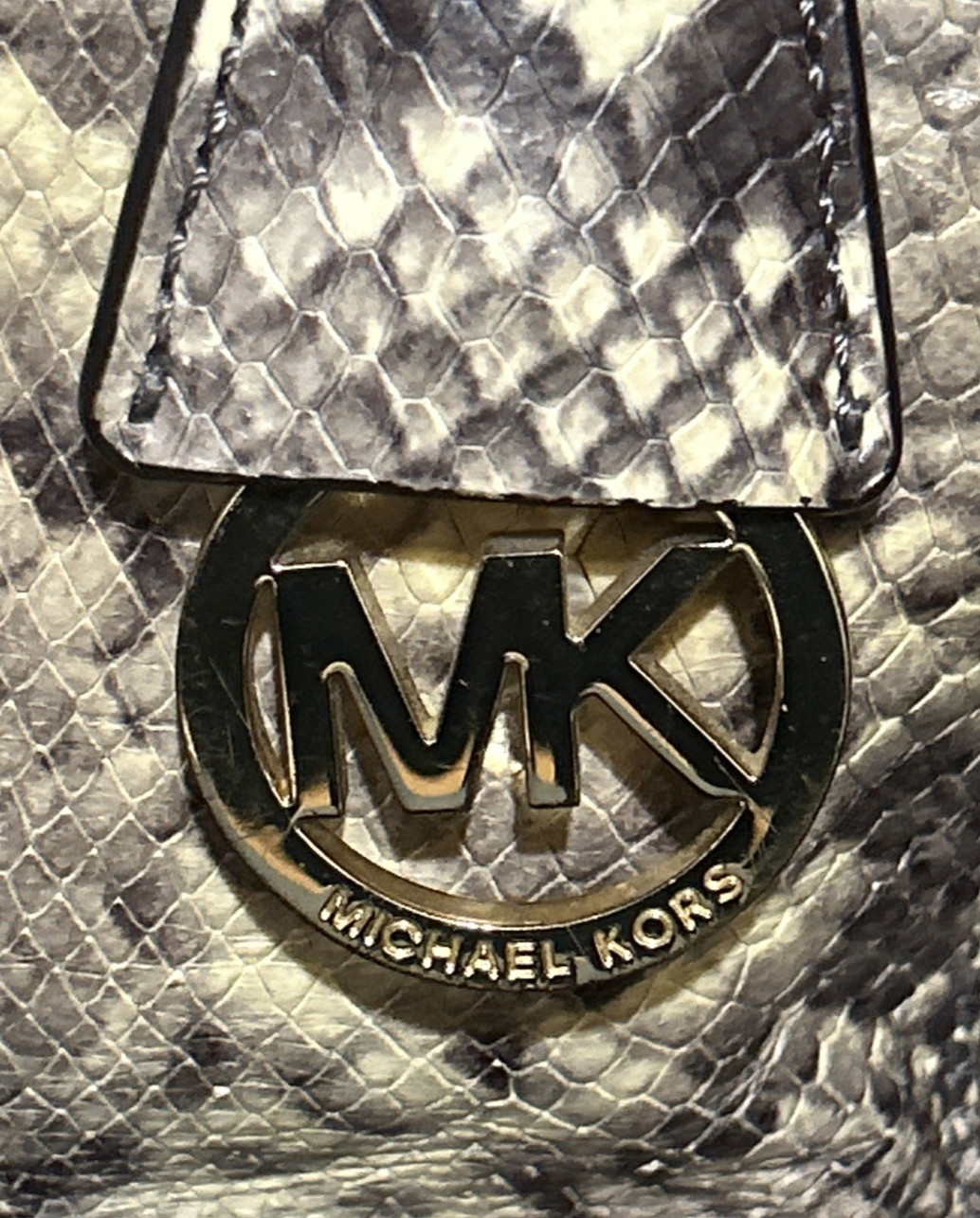 Michael Kors Riley Python Embossed Leather Satche… - image 3