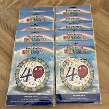 40th Happy Birthday Large Party Celebrate Foil Helium Balloon Lot Of 10 