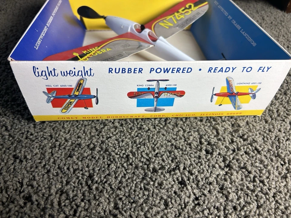 COMET REDI-FLITE Model Plane 1960s 1970s Rubber Band Toy BOXED RARE *Issues* - Image 4 of 4