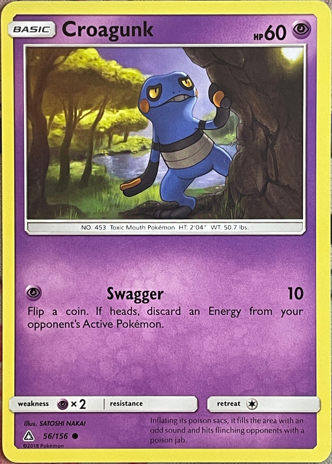 Croagunk - 56/156 - Ultra Prism Pokemon 2018