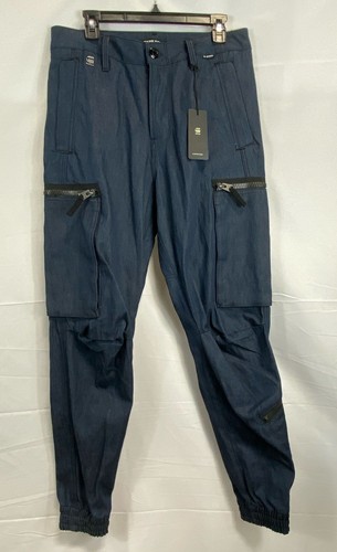 G-Star Raw Women Blue Solid Cargo Flight Rct Raw Denim Pants Size 31