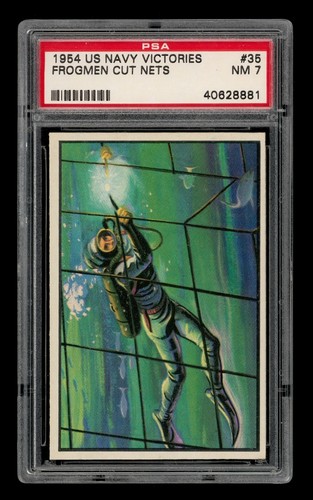 1954 U.S. Navy Victories Set-Break # 35 Frogmen Cut Nets PSA 7 NM