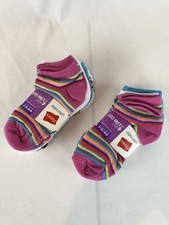 Hanes Ultimate Girls' 4-Pack Low-Cut Liner Socks Stripes, Med Shoe Size - 8 Pair