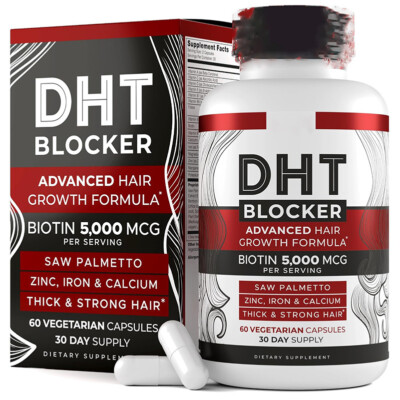 DHT Blocker Hair Loss Supplement with Immune Support 120 Capsules