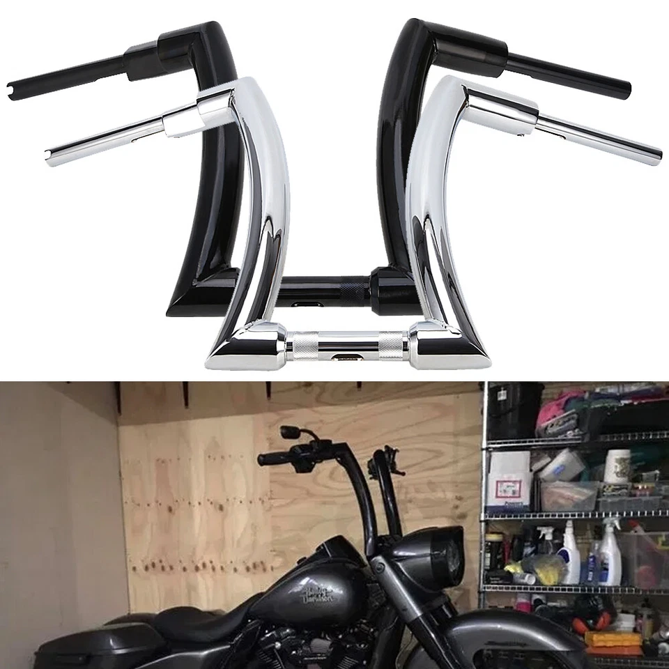 DNA MONSTER Rise 12'' 14'' 16'' Ape Hanger Fat Bars 1-1/4" Handlebar For Harley Foto 4 de 4