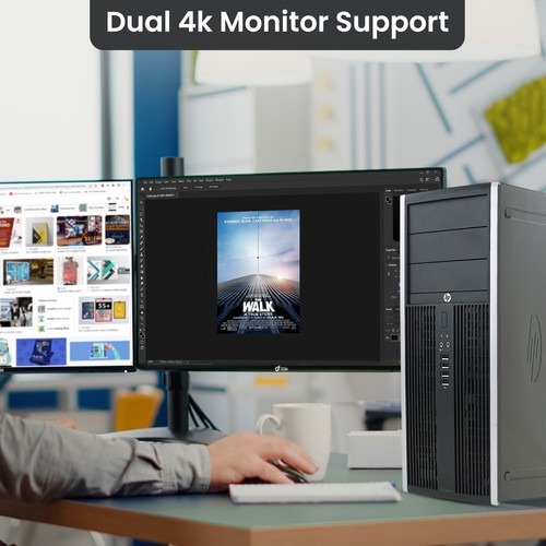 HP Desktop PC Computer Tower Intel i5 8GB 500GB 19" LED Wifi Speakers Windows 11 - Afbeelding 6 van 7