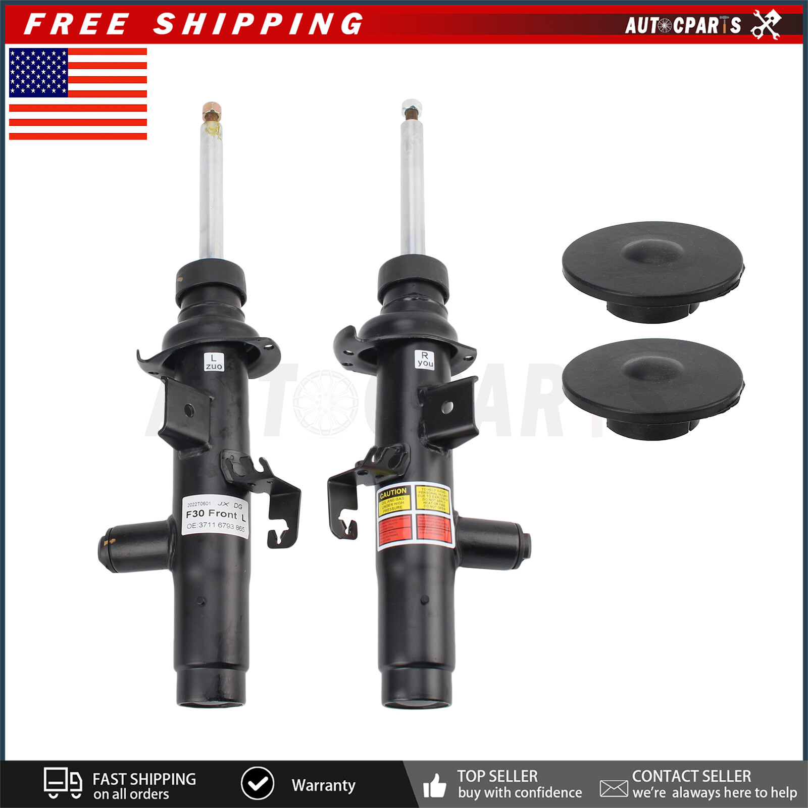Pair Front Left Right Shock Absorbers For BMW 3 Series F30 F80 230I