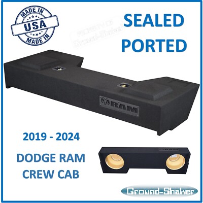 2019-2024 Dodge Ram Crew Cab Truck Sub Box Dual Sealed Subwoofer Enclosure