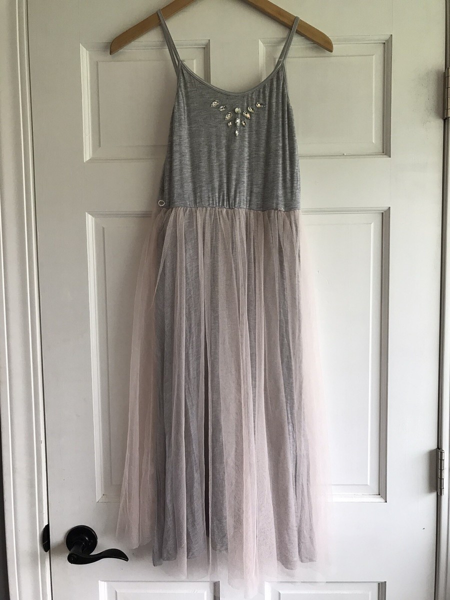 grey tulle midi dress Grey Tulle Midi Dress – Bazza Alzouman main image 0