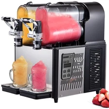 6L Commercial Slushy Machine 3L x 2 Smoothie Maker Slush Machine 2 x 0.79 Gal